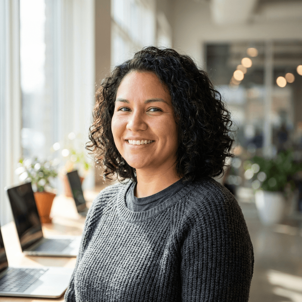 Jennifer Martinez holding a custom engraved YETI tumbler
