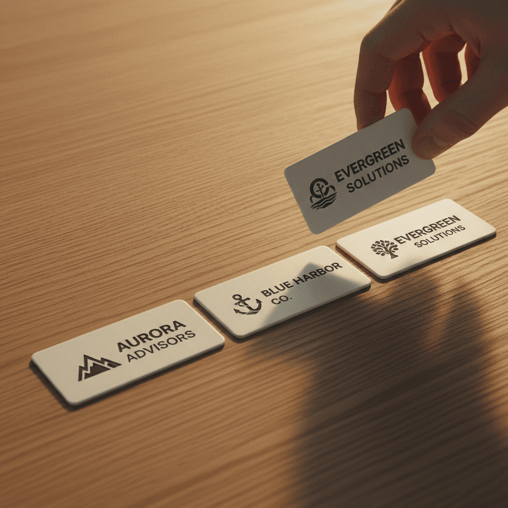 Professional name tags with custom business logo engravings