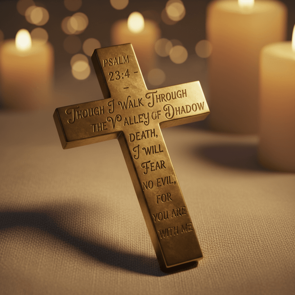 Custom engraved wooden cross with Bible passage