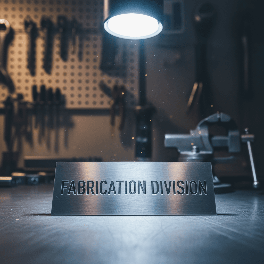 Anodized aluminum name tag with precision laser engraving